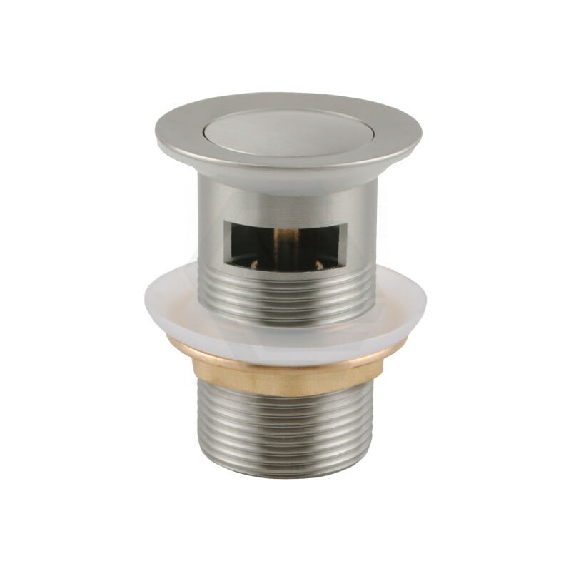 32/40mm Solid Brass Basin Pop Up Waste - Brushed Nickel - Overflow