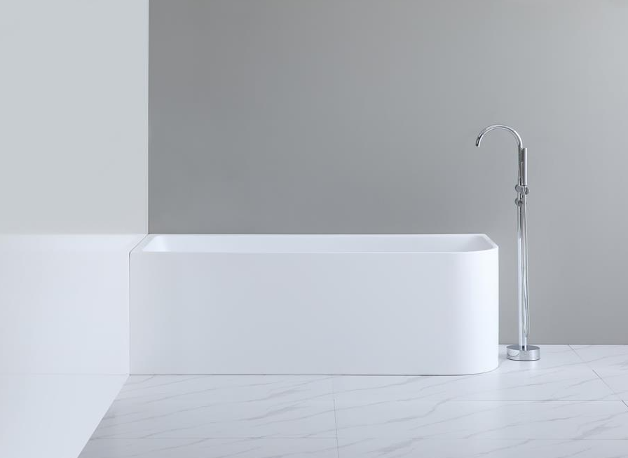 1300mm Left Corner Back to Wall Bathtub - No Overflow - Gloss White