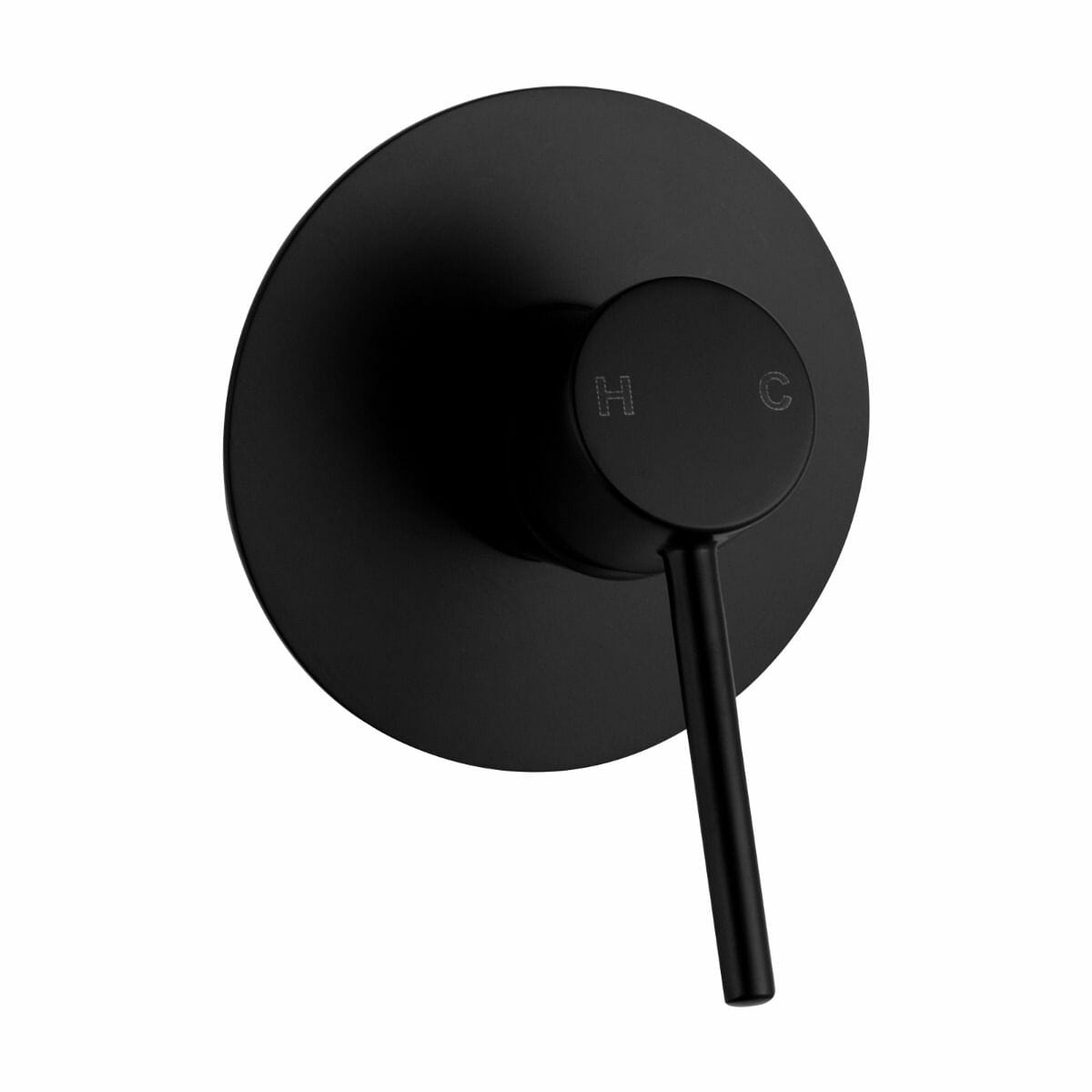 LUCID PIN Round Matt Black Wall Mixer (115mm Cover Plate)