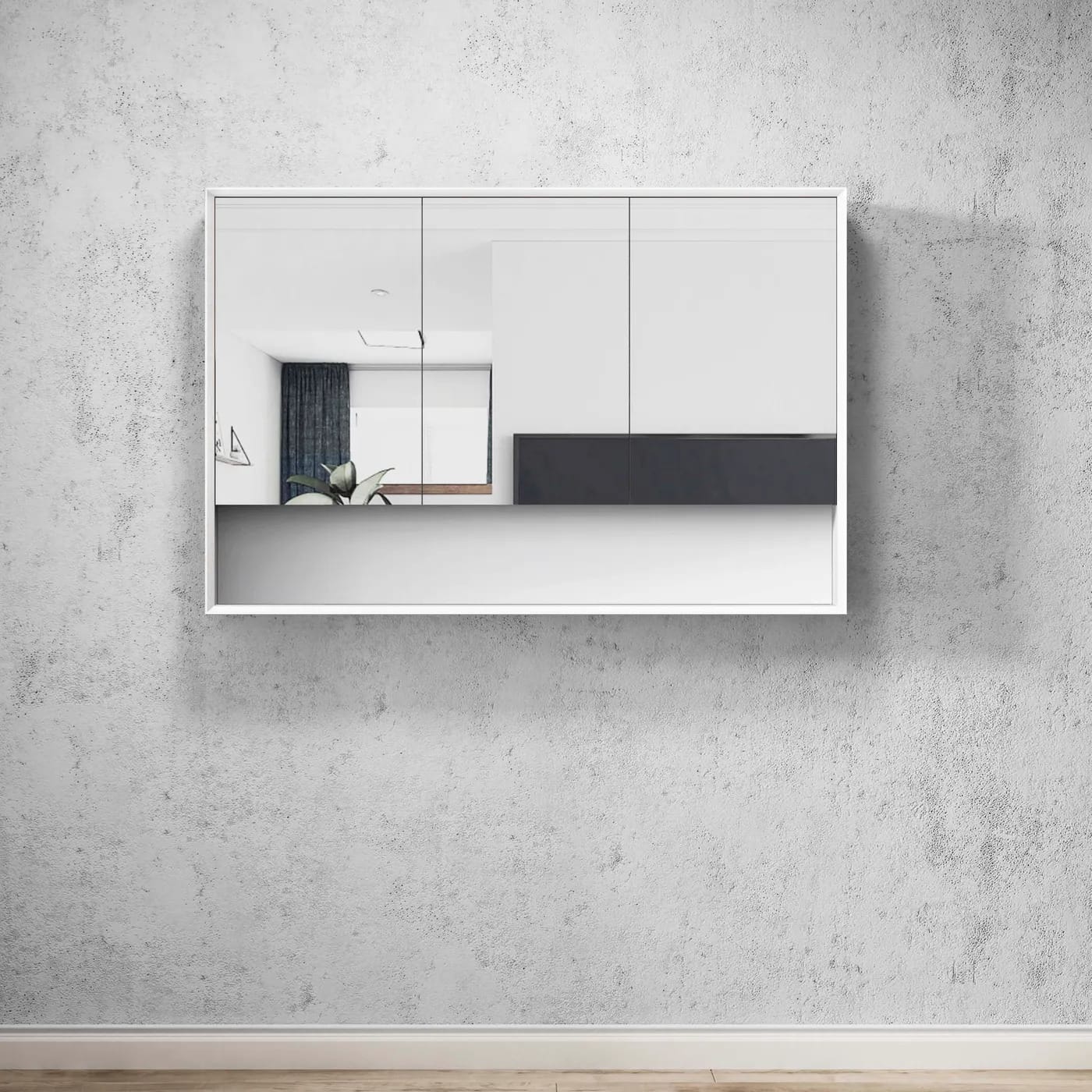 BOSTON Matte White 1200X800X150 Shaving Cabinet