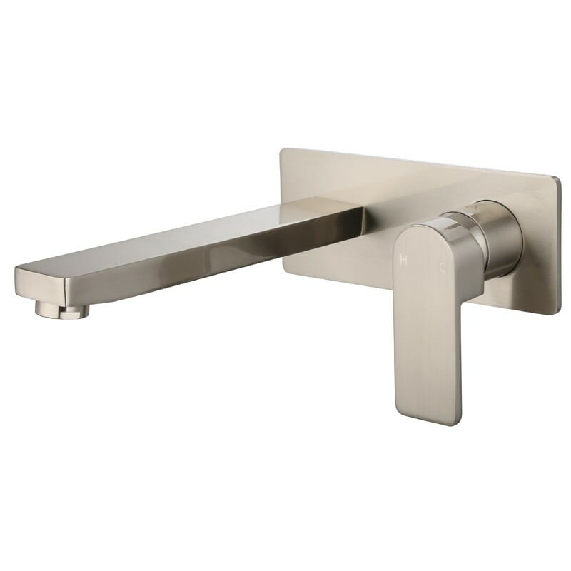 Flores wall basin mixer - Brushed nickel