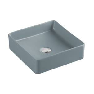 Matte Grey Square Ceramic Basin - 360x360x110mm
