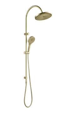 Mica Fluted Gooseneck Dual Shower - French Gold - (BOM)