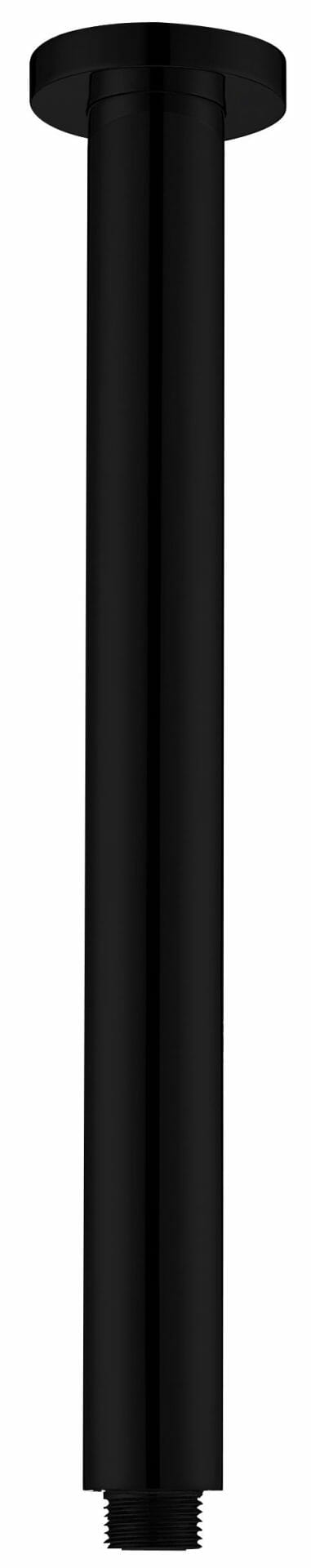 Round Vertical Shower Arm - Matt Black