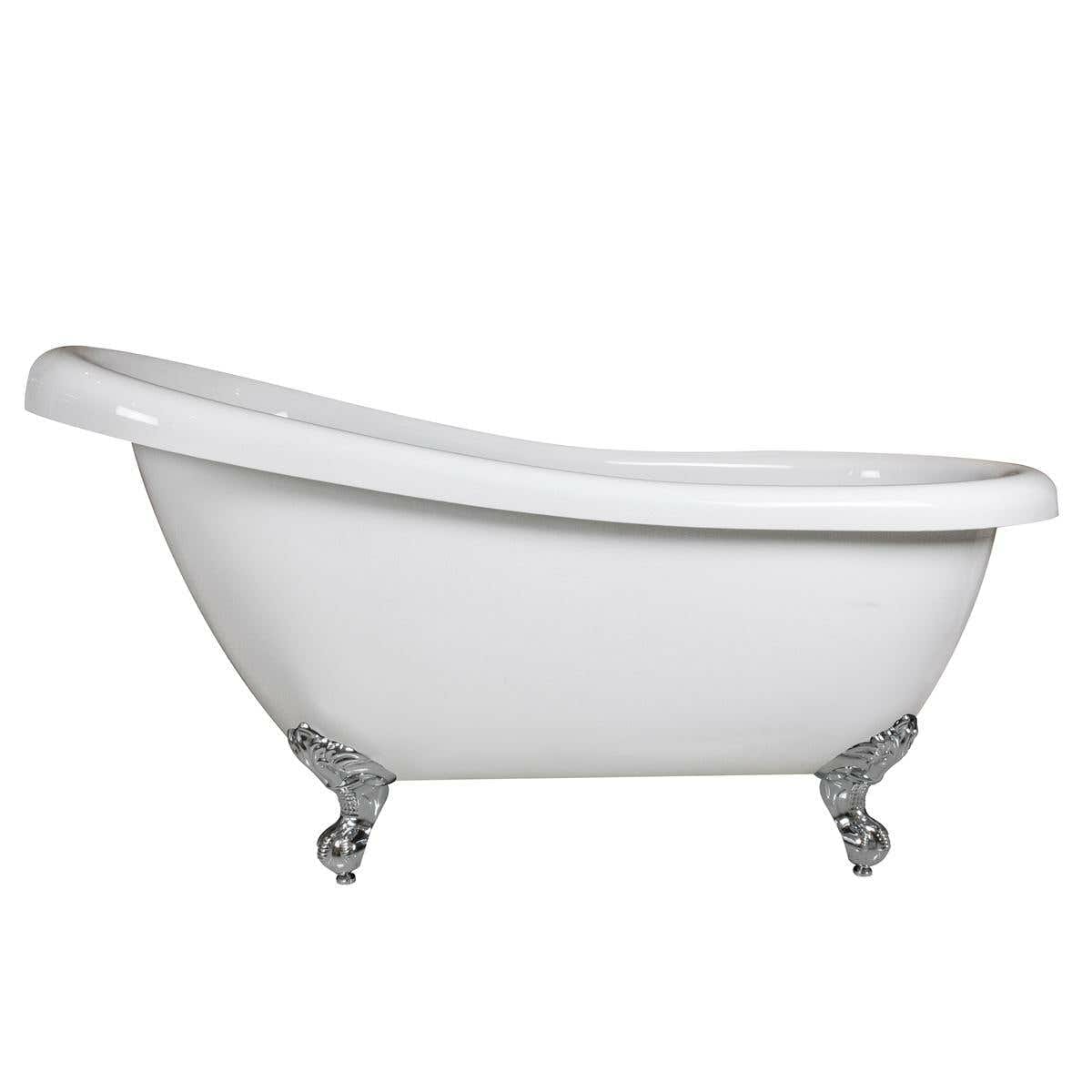 Clawfoot Bath Kit White 1720mm with Chrome Feet