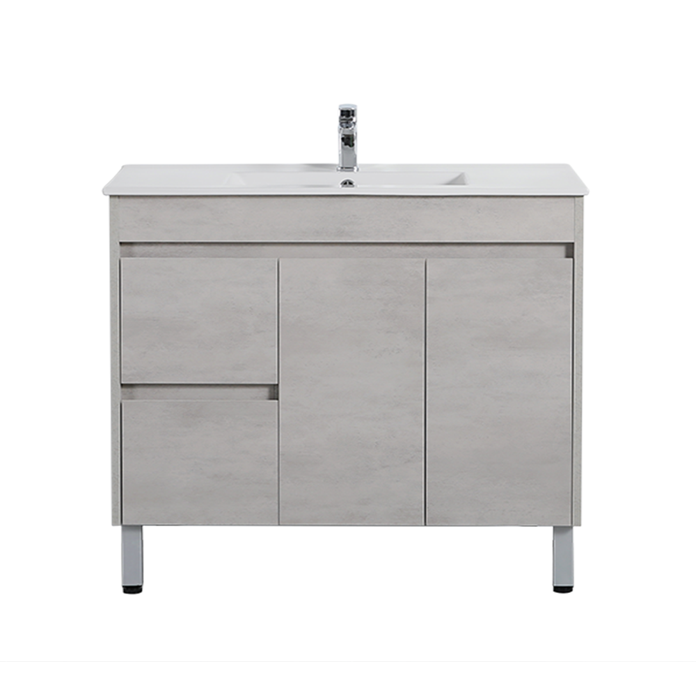 Nova Plywood Floor Vanity - Concrete Grey - 900mm