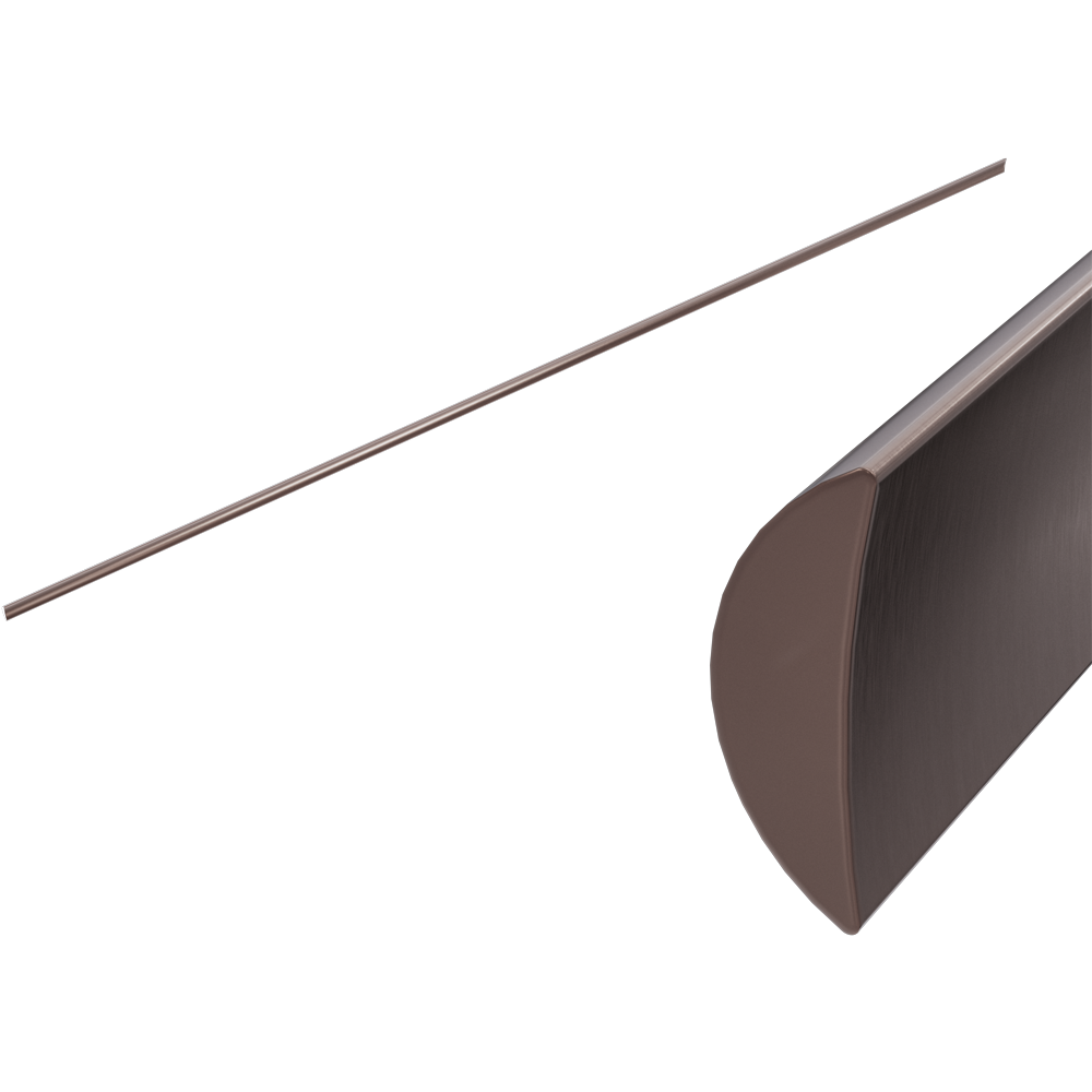 Half Round Water Seal Rail 750mm Brushed Bronze