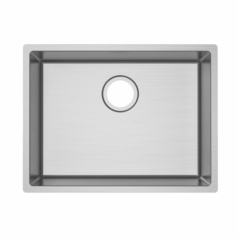 Round Corner Chrome Stainless Steel Handmade Single Bowl Kitchen Sink 586*450*230mm