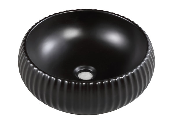 Above Counter Ceramic Basin - Matt Black - Round - 400mm