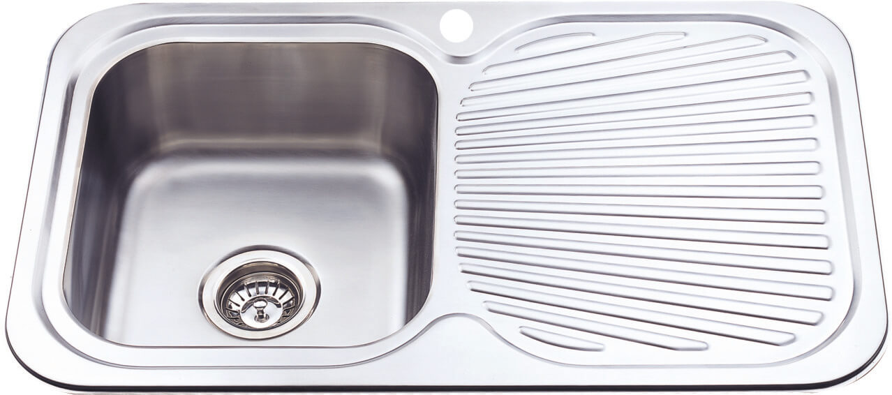Cora Single Bowl & Single Drainer - 780x480x170mm - Stainless Steel