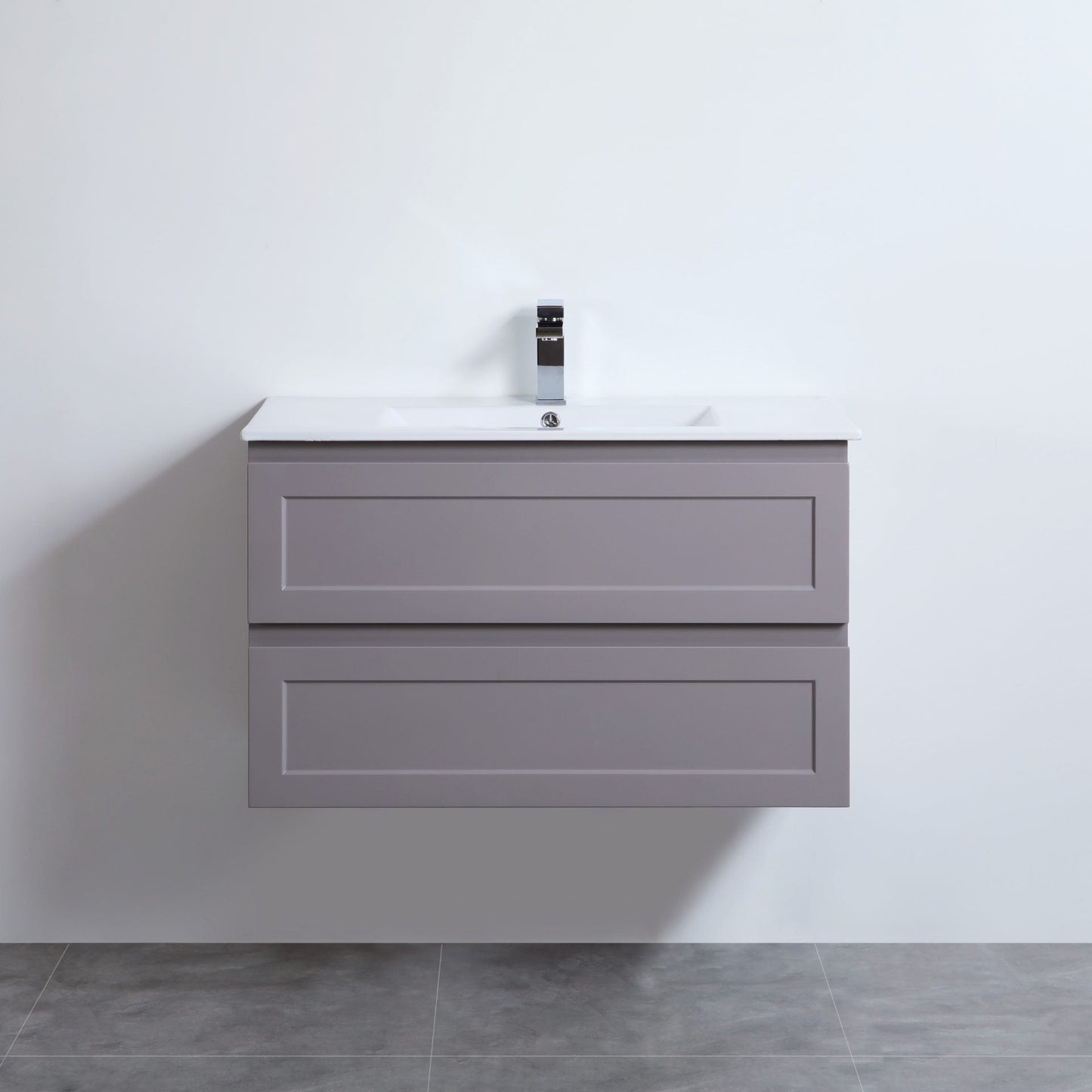 900mm Fremantal Wall Hung Vanity PVC Cabinet Only - Matte Grey