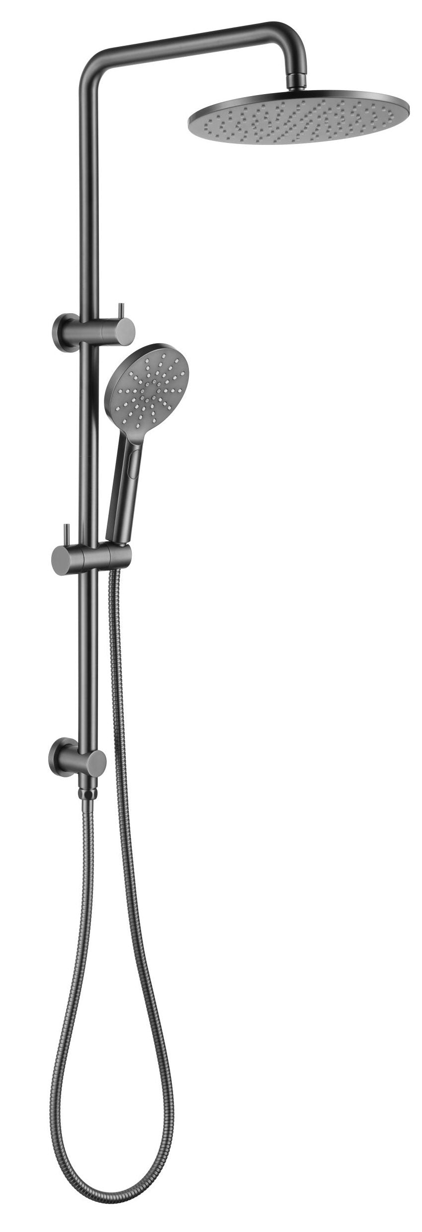 Mica Dual Shower Rail - Round - Gunmetal