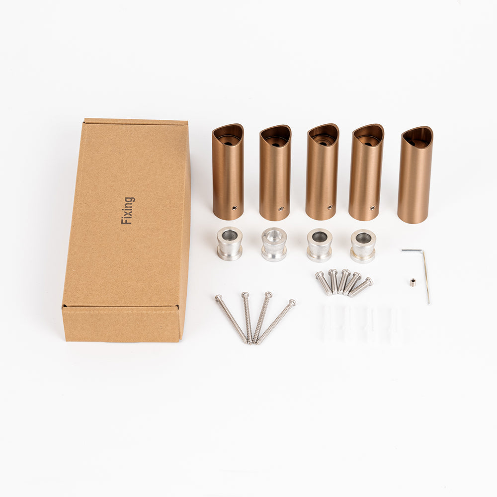 Radiant Full set brushed bronze round 80mm brackets & fixings