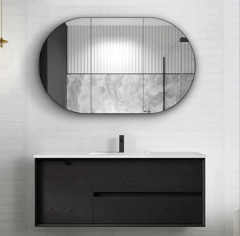 Byron 1200mm Black Oak Wall Hung Cabinet Only