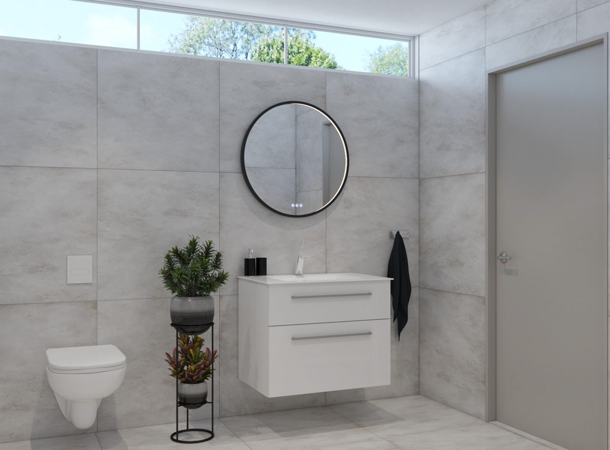 Radiant OLËK - Matt Black - 800mm LED Mirror