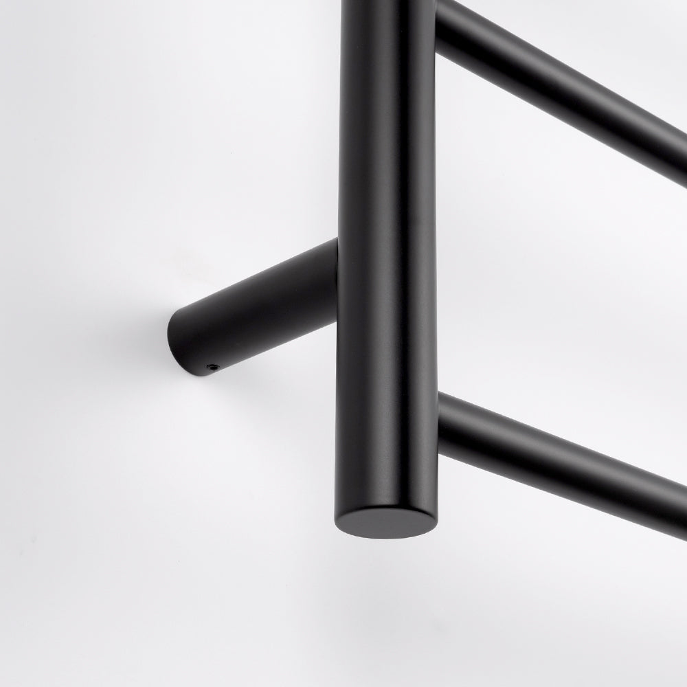 Radiant Matt Black 700 x 1130mm Round NON-HEATED Towel Rail