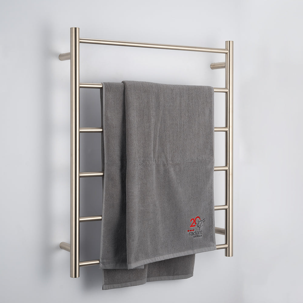 Radiant Brushed Nickel 700 x 830mm Round NON-HEATED Towel Rail