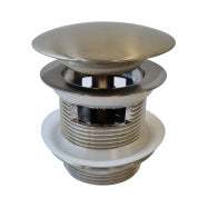 40mm Safety Pull-Out Pop-Up Bath Waste with Short Tail with Overflow - Brushed Nickel