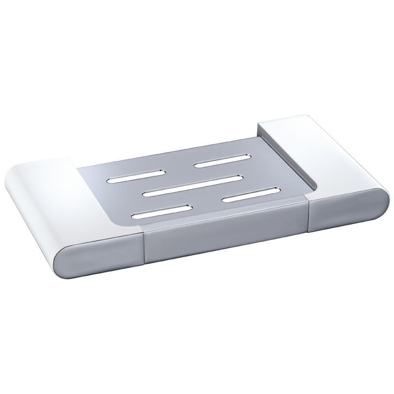 Cora Soap Holder - Chrome & White