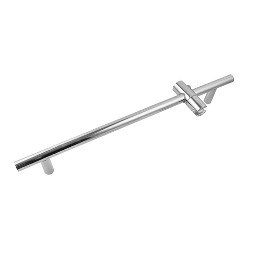 Round Chrome Stainless Steel Rail without Handheld Shower Fixed Wall Connector Set