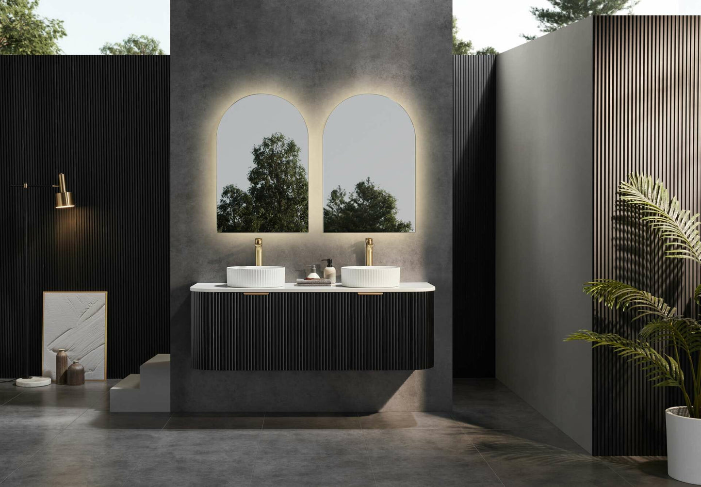 1800mm Avalon Wall Hung Vanity PVC Cabinet Only - Matte Black