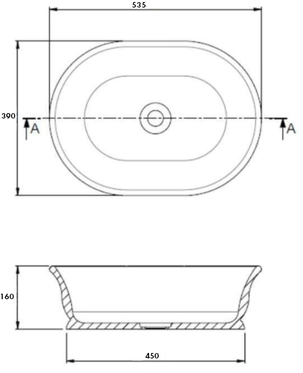 Cambridge 54x39 TitanCast Basin - Special Finish SPECIFY COLOUR AND FINISH