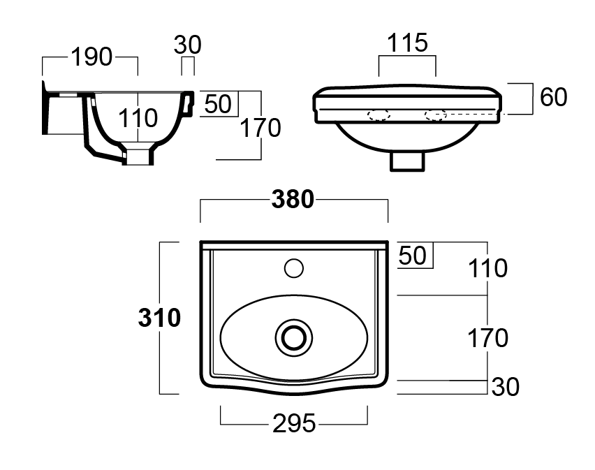 Claremont 38x31 Basin - 1TH