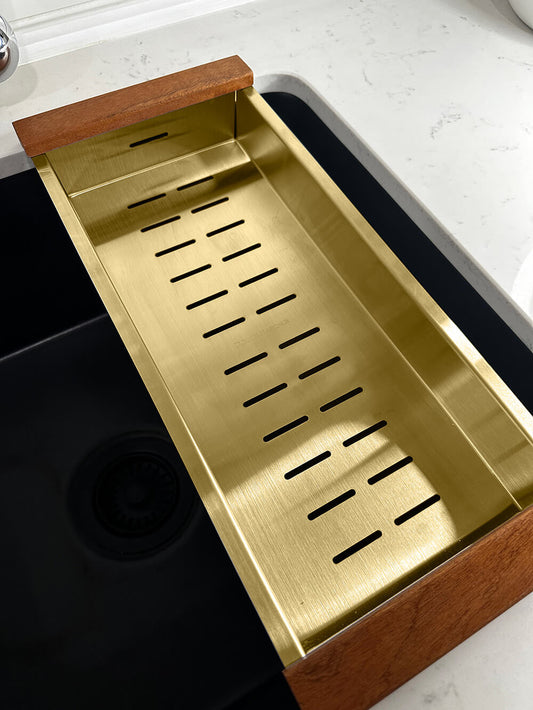 43x19 Sink Colander – Brushed Brass