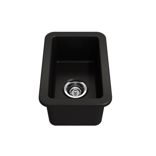 KIT - Cuisine 30x46 Inset / Undermount Fireclay Sink - Matte Black Incl. Waste