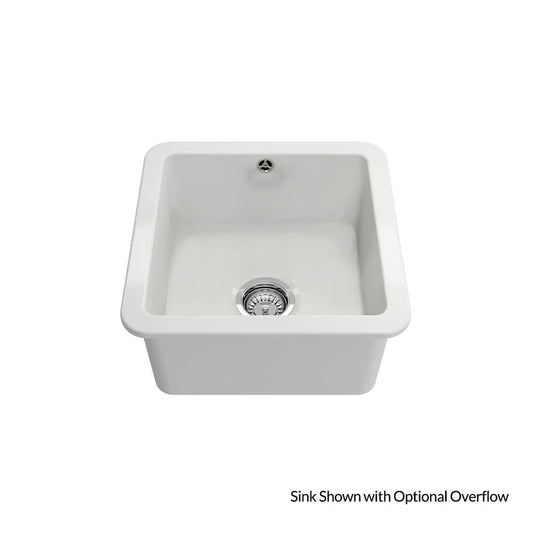 Cuisine 46x46 Inset / Undermount Fireclay Sink with Overflow
