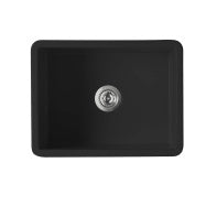 KIT - Cuisine 60x46 Inset / Undermount Fireclay Sink - Matte Black Incl. Waste - Overflow