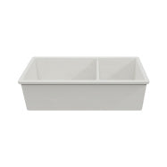 Cuisine 93 x 48 One and a Half Bowl Inset / Undermount Fine Fireclay Matte White Sink With Overflow
