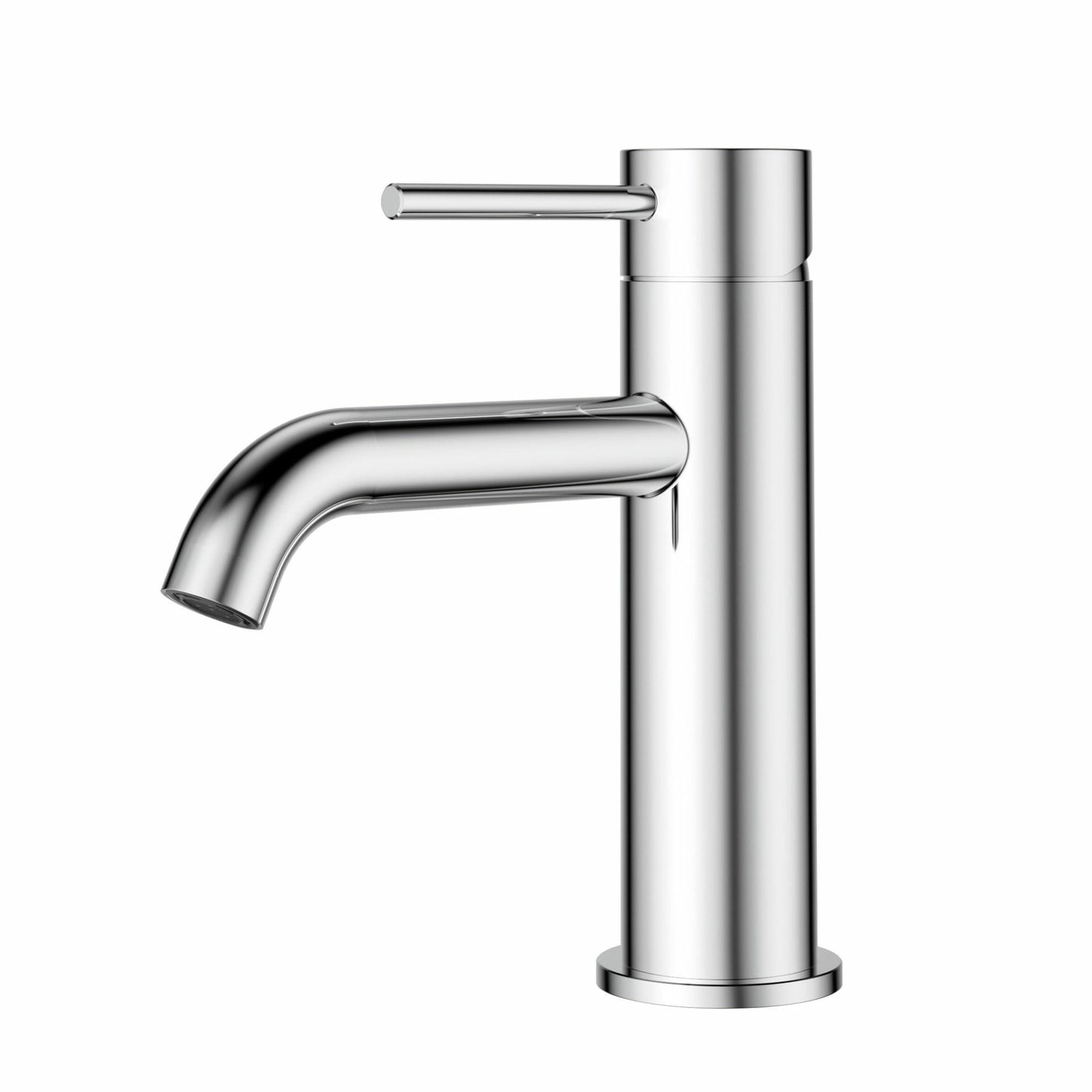 Otus Slimline Stainless Steel Basin Mixer Curved Spout - Chrome