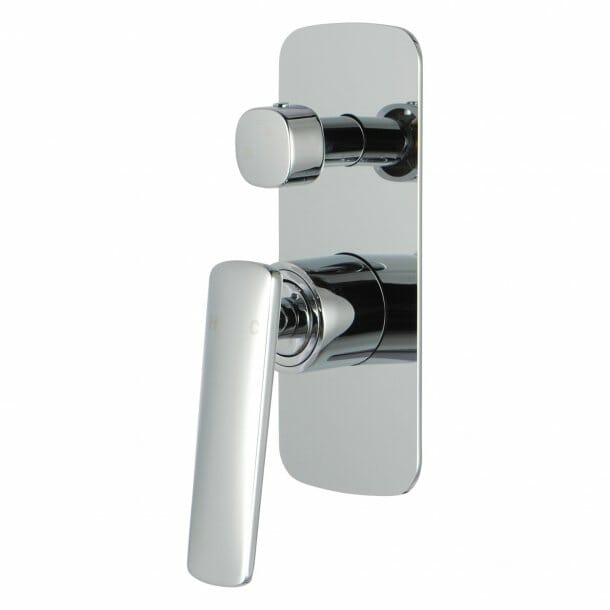 Bathroom Chrome Shower/Bath Wall Mixer with Diverter