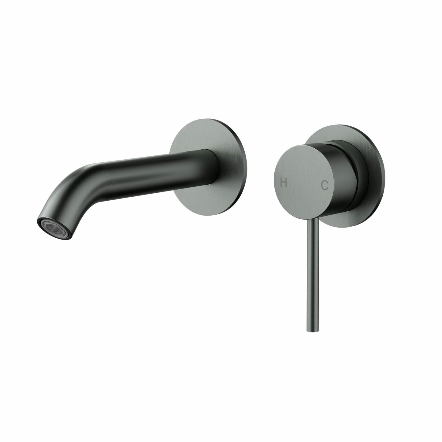 Otus Slimline Stainless Steel Wall Basin Mixer Separate Back Plate Trim Kits - Gun Metal