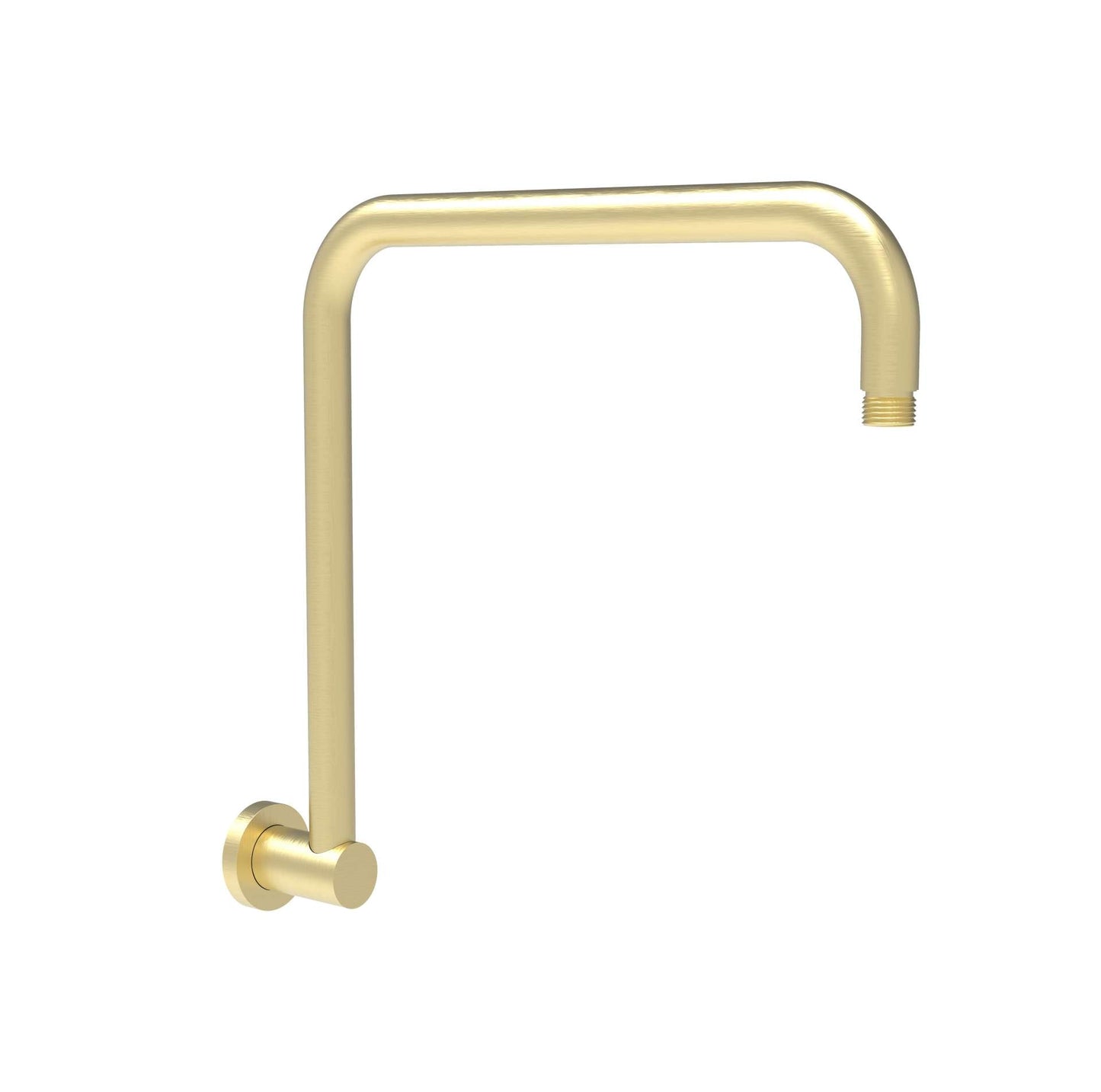 Round Brushed Gold Rectangle Curved Wall Shower Arm - PRY020-BG