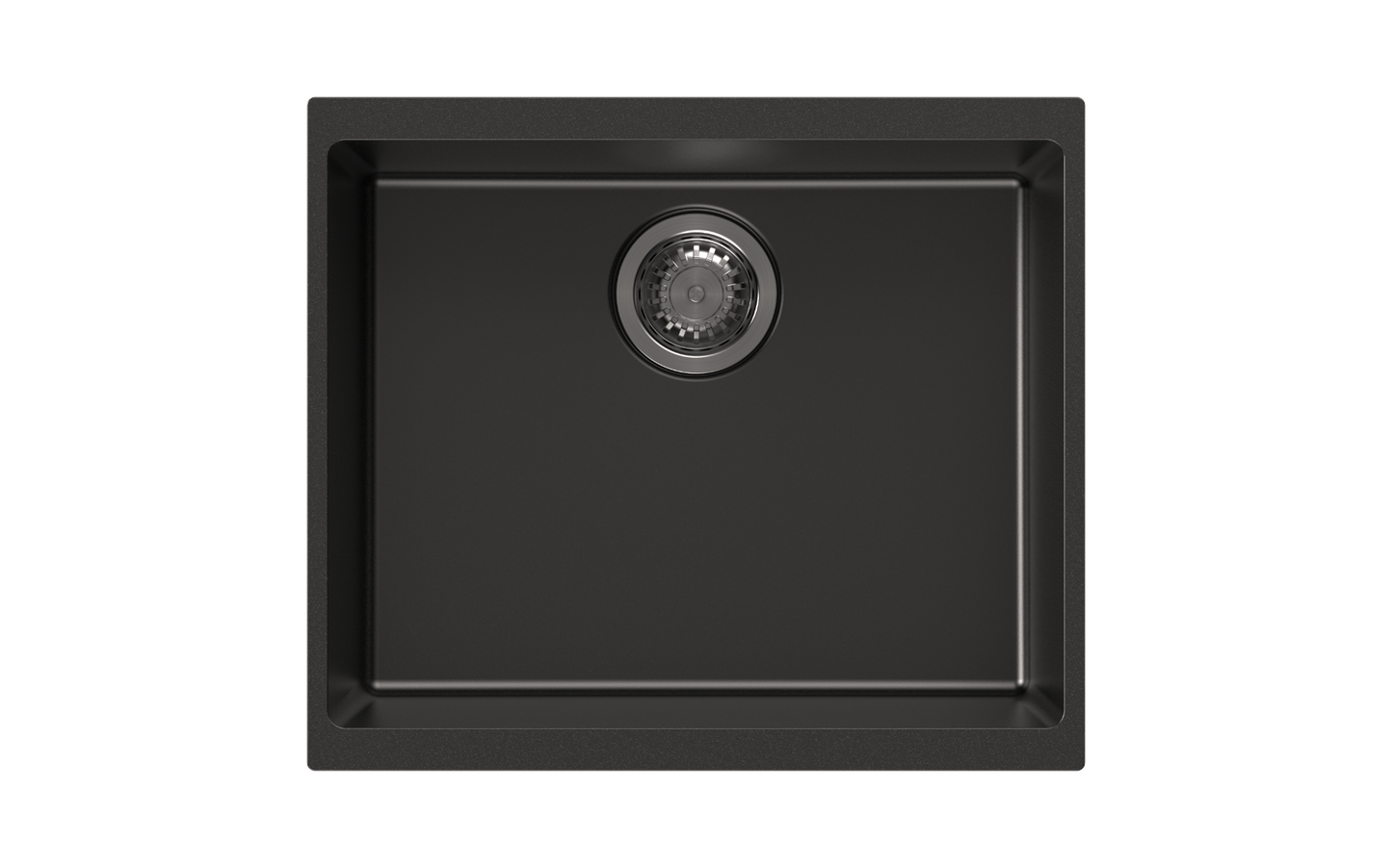 Matt Black Carysil Enigma N100S Granite Single Bowl Stone Kitchen Sink - 530x460x200mm