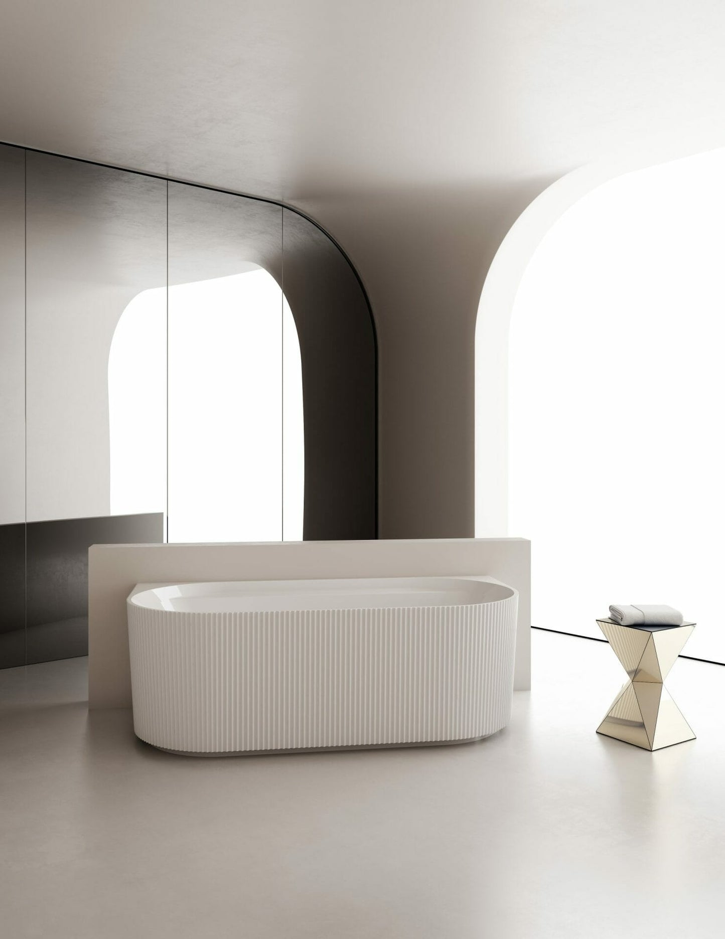 Viola Back To Wall Bathtub - Gloss White - 1500mm