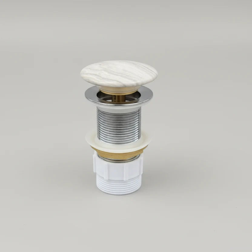 Terra Pop-up waste 32 mm Non-over Flow with Matte Carrara Ceramic Cap