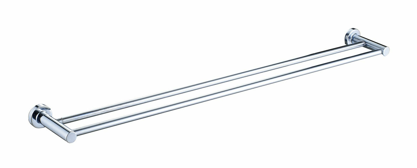 Ruby Round Double Towel Rail 800mm - Chrome