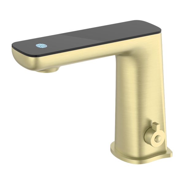 Nero Claudia Sensor Mixer With Black Top Display Brushed Gold
