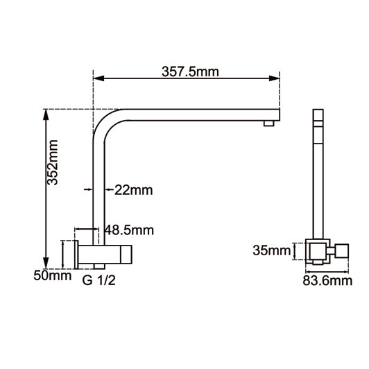 Square Black Shower Station without Shower Head and Handheld Shower(Stainless Steel Hose)