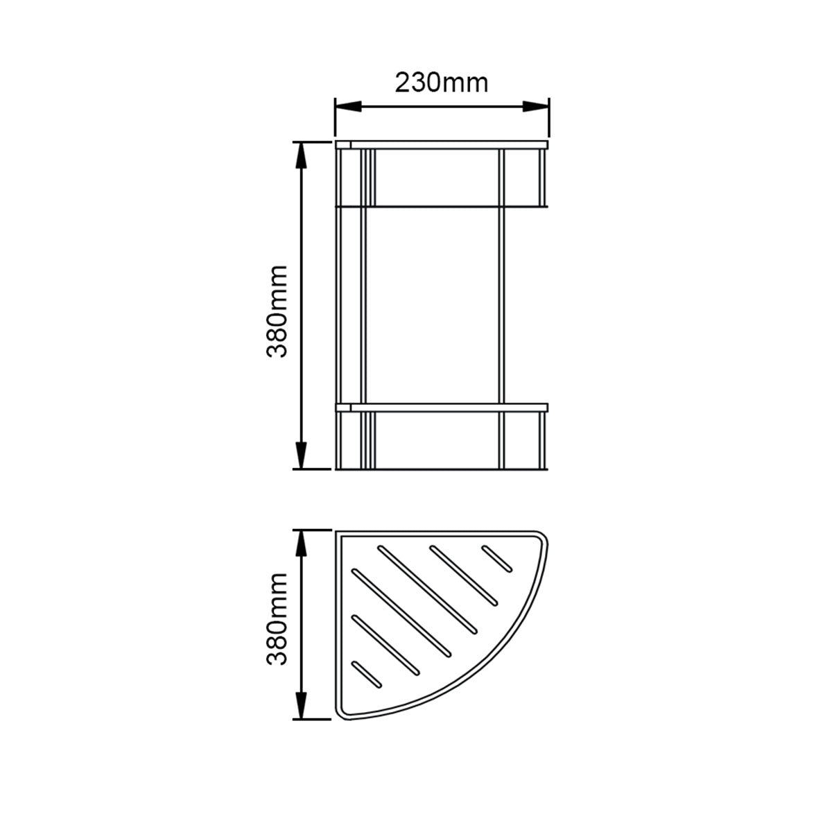 IVANO Series Chrome Stainless Steel 2 Tier Shower Shelf