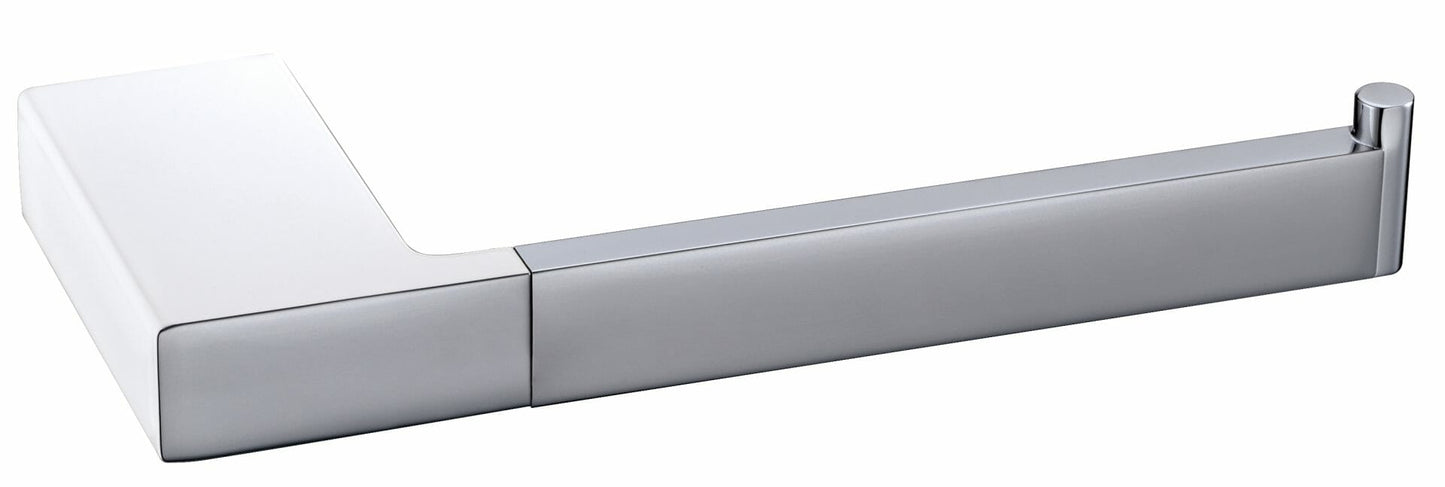 Eden Toilet Roll Holder - Chrome & White