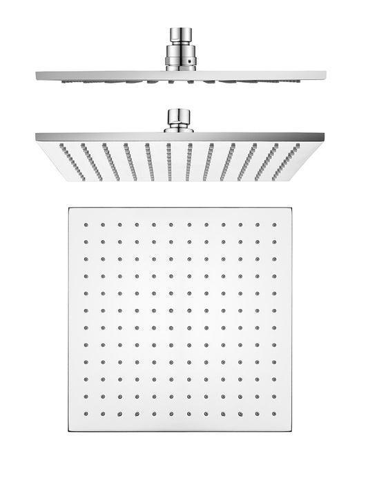 Square Chrome Brass Shower Head 250mm