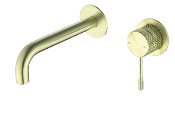 Mica Fluted Wall-Spout Combo - French Gold