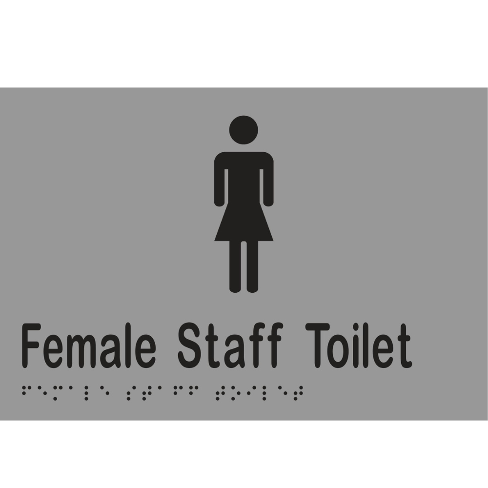Female Staff Tlt Braille Sign - Vinyl - Silver with Black Infill