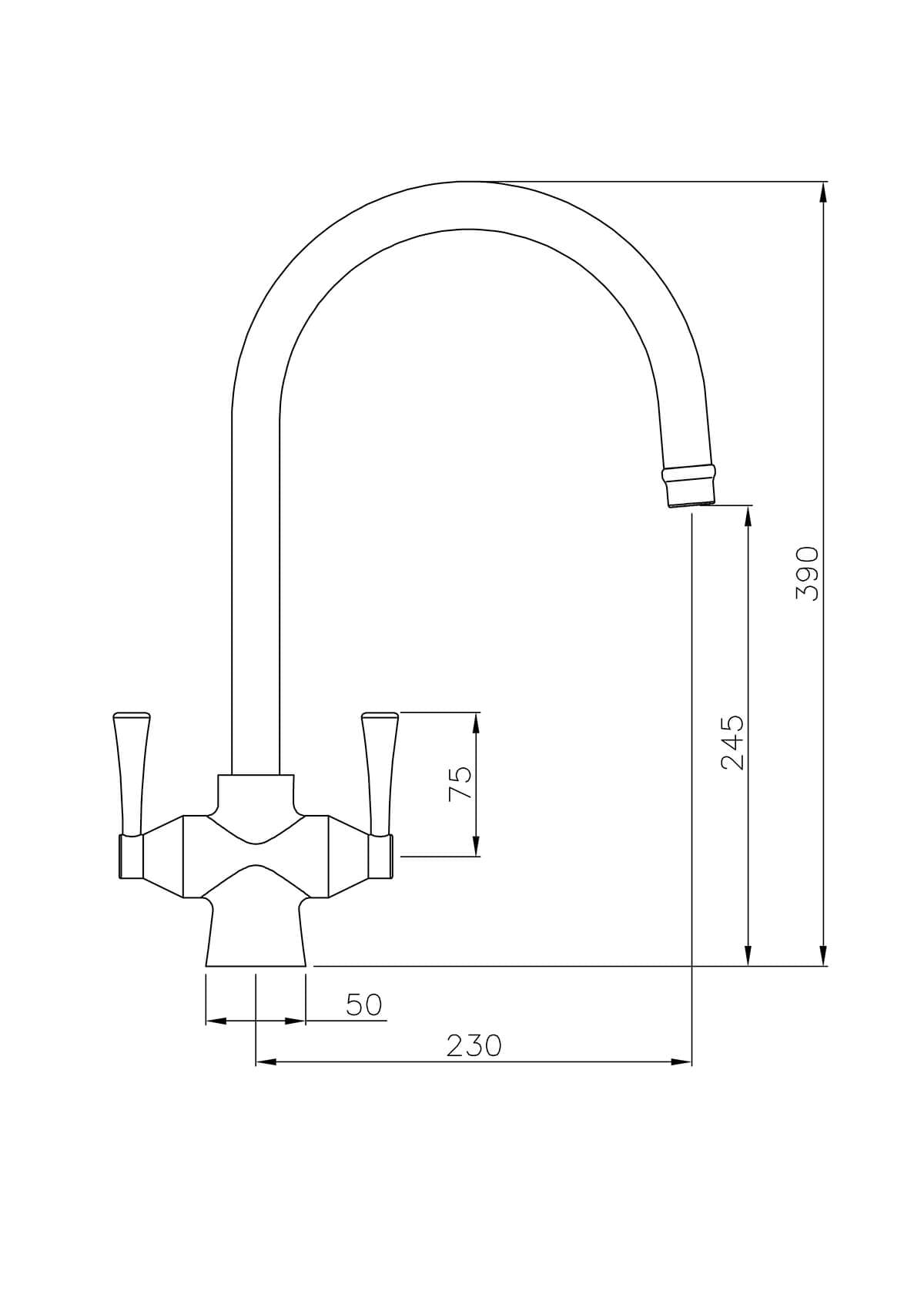 Gosford Double Sink Mixer - Brushed Nickel