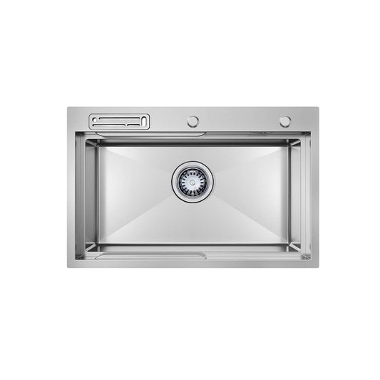 Belle Luxe 1.0 Single Bowl Workstation Kitchen Sink - Slide Lip - Nano Coated 3mm Thick Stainless Steel Panel - Anti-Scratch - 750mm