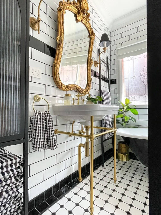 Claremont 68 x 51 Brushed Brass Basin Stand - 1TH